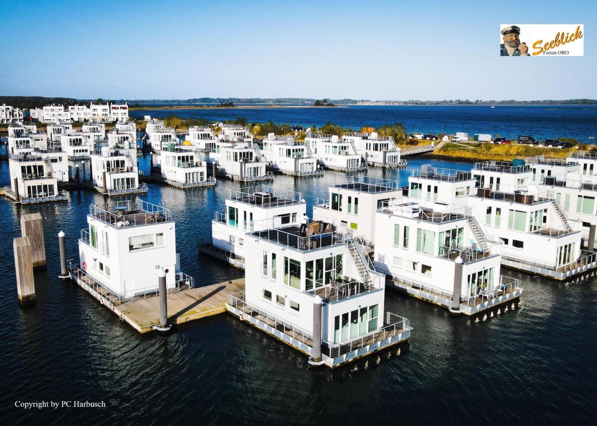 אולפניץ Schwimmendes Ferienhaus Antares One By Seeblick Ferien Oro, Rundum Wasser, Sauna מראה חיצוני תמונה
